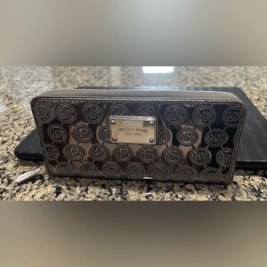 Michael Kors Metallic Black Embossed Wallet